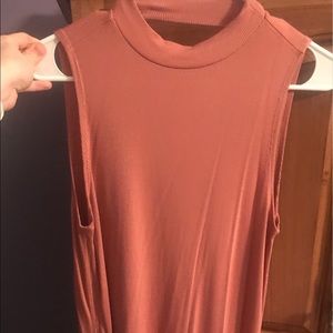High neck tank with open back